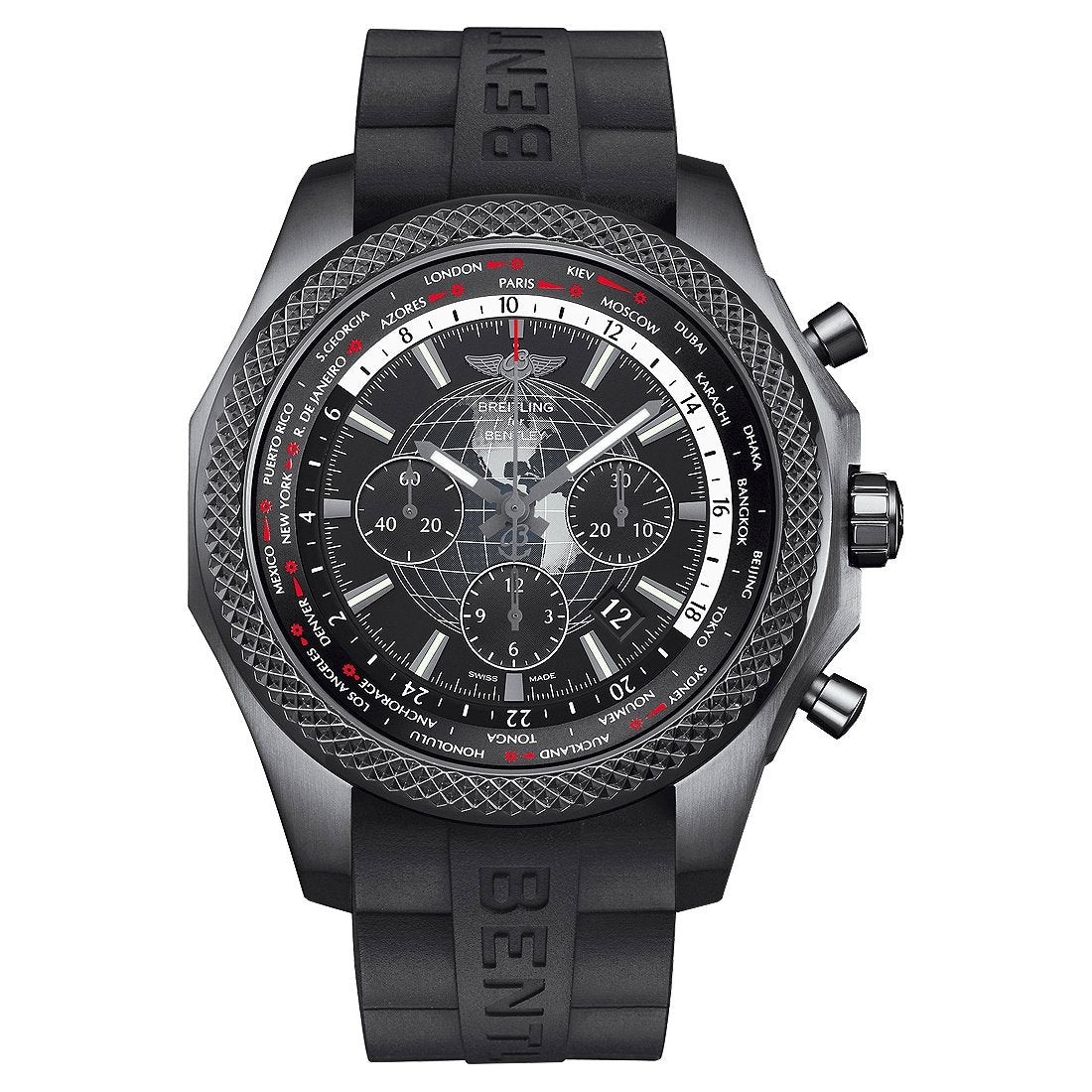 Breitling Men&#39;s MB0521V4-BE46-244S Bentley B05 Unitime Chronograph Black Rubber Watch