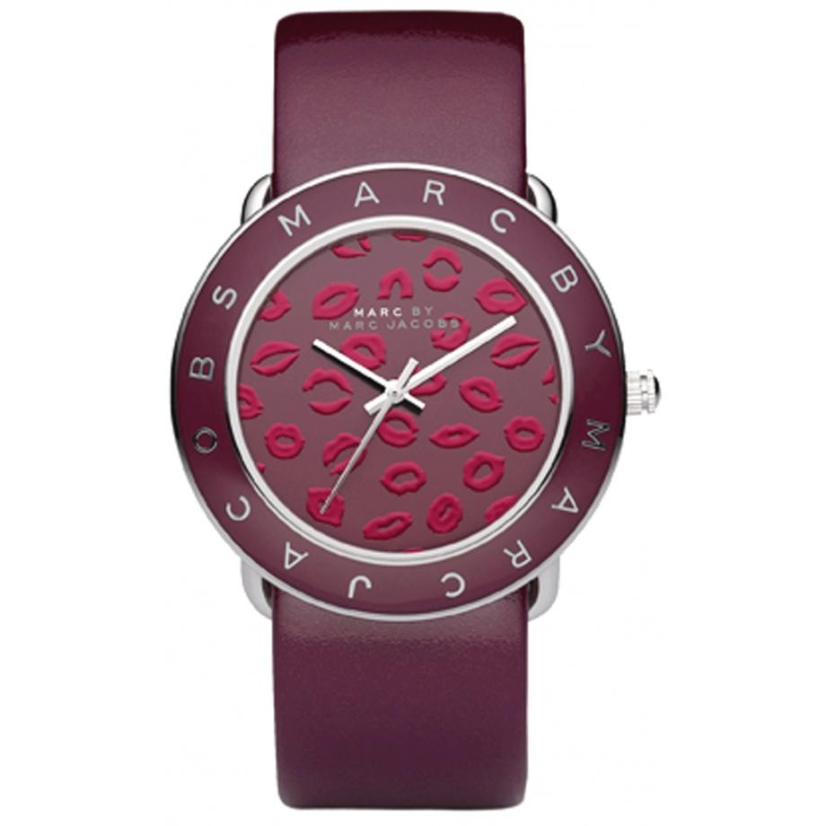 Marc Jacobs Women's MBM1162 Amy Lips Burgundy Leather Watch