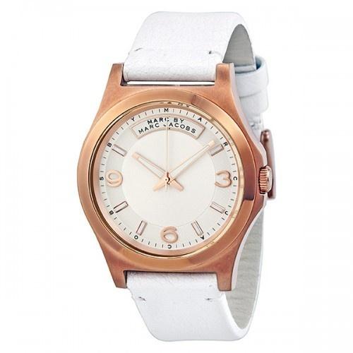 Marc Jacobs Women's MBM1260 Dave White Leather Watch
