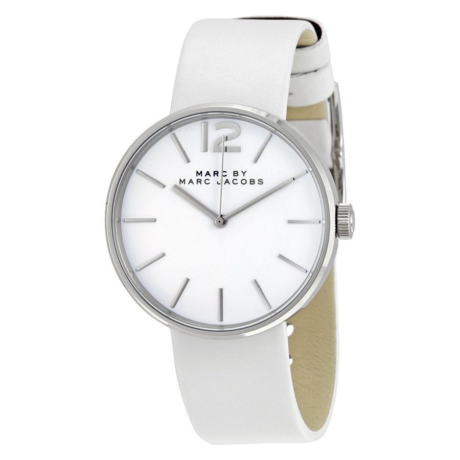 Marc Jacobs Women's MBM1361 Peggy White Leather Watch