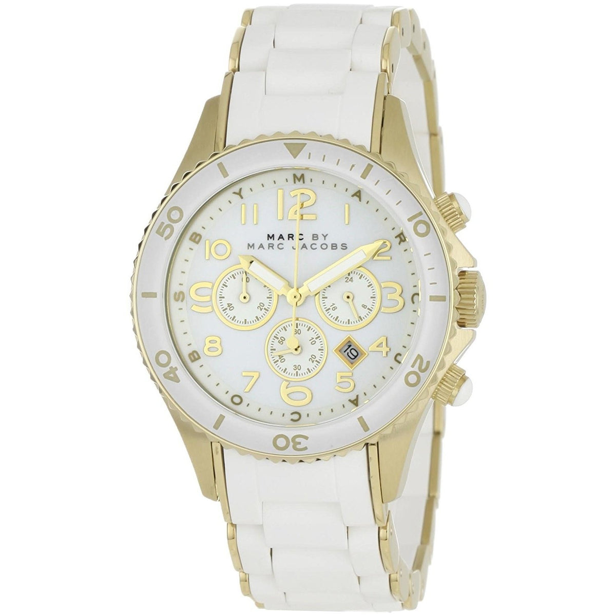 Marc Jacobs Women's MBM2546 Rock Chronograph White Stainless steel and Silicone Watch