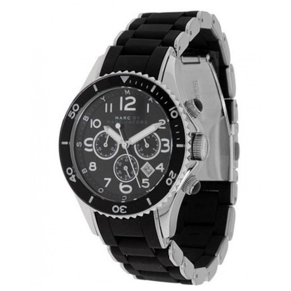Marc Jacobs Women's MBM2551 Rock Chronograph Black Stainless steel and Silicone Watch