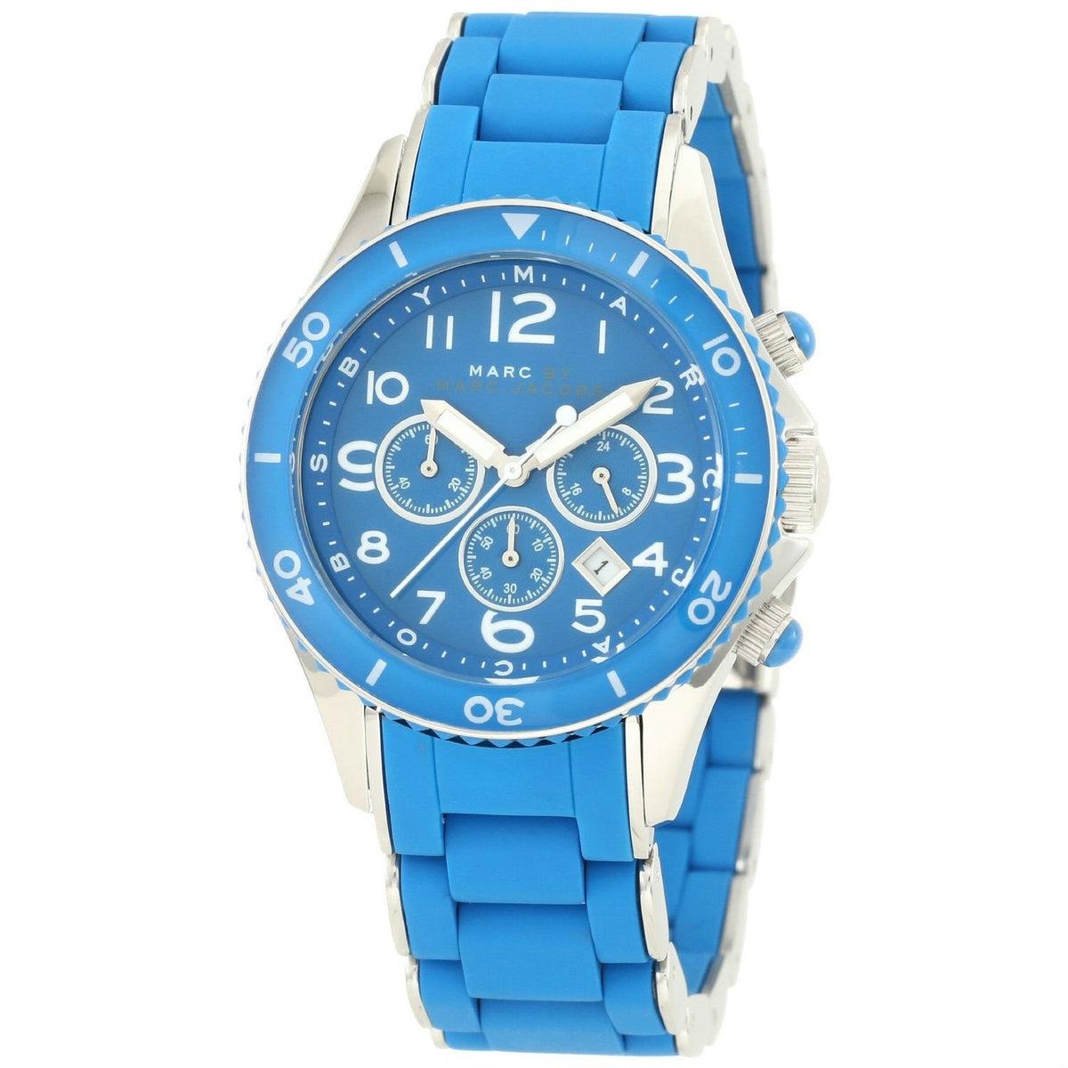Marc Jacobs Women's MBM2575 Rock Chronograph Blue Stainless steel and Silicone Watch