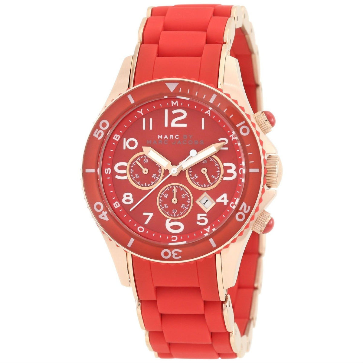 Marc Jacobs Women's MBM2577 Rock Chronograph Red Stainless steel and Silicone Watch