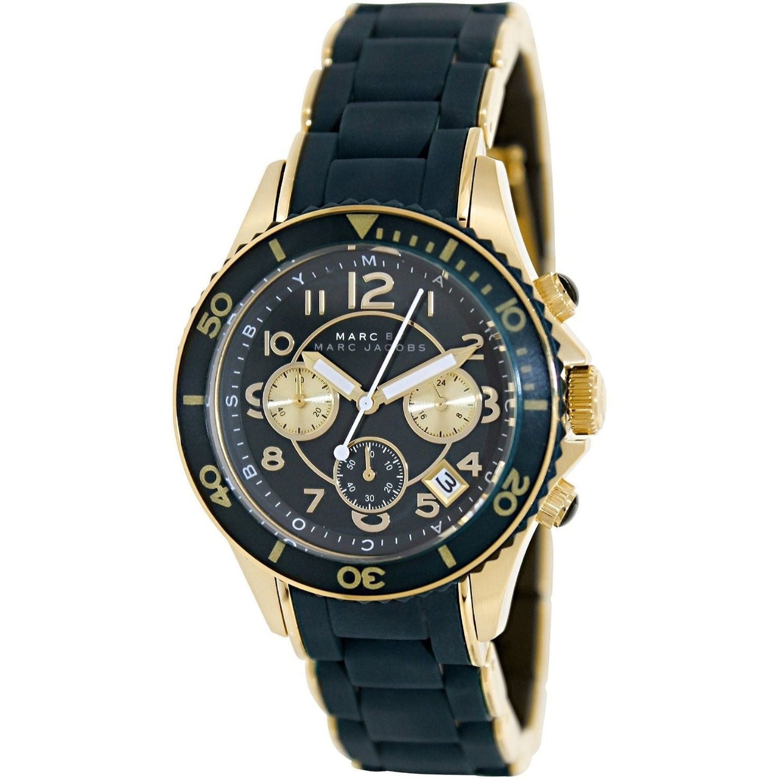 Marc Jacobs Women's MBM2597 Rock Chronograph Black Silicone Watch