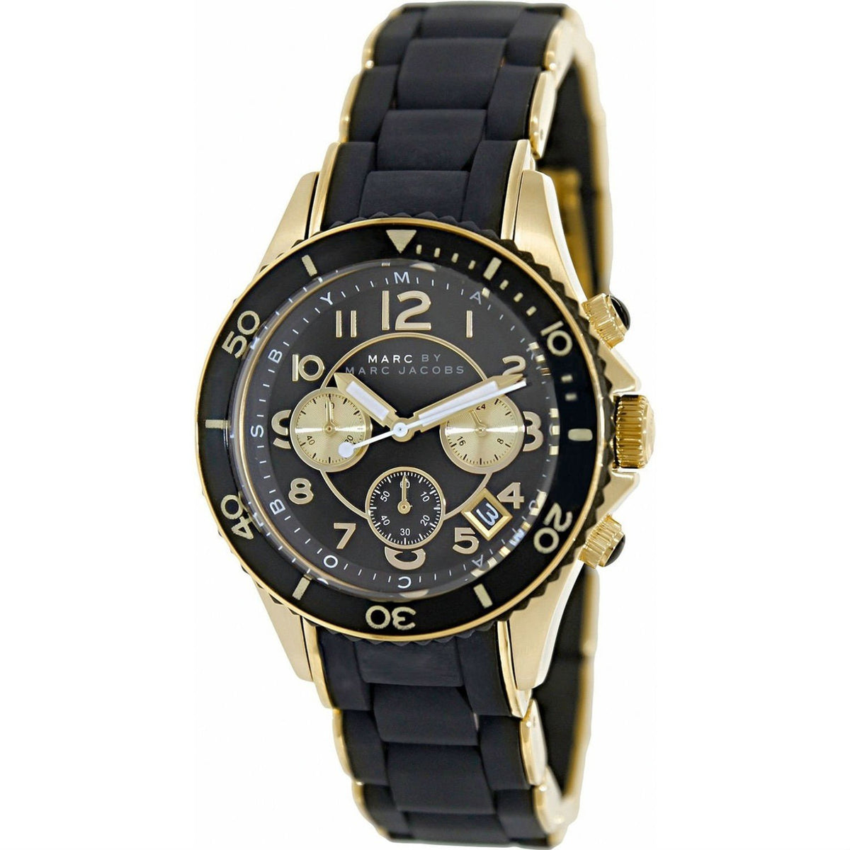 Marc Jacobs Women's MBM2598 Rock Chronograph Black Stainless steel and Silicone Watch