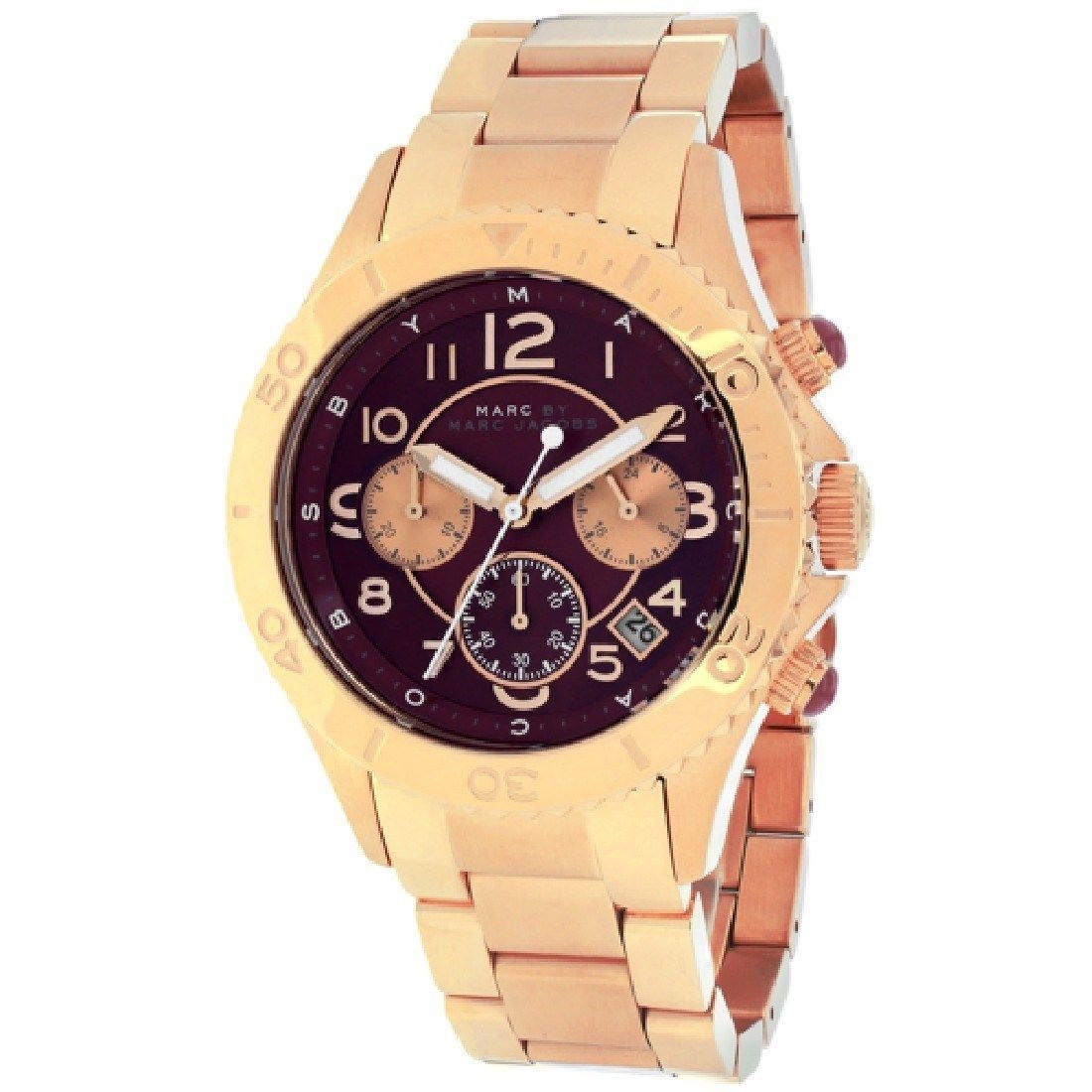 Marc Jacobs Women&#39;s MBM3251 Rock Chronograph Rose-Tone Stainless Steel Watch