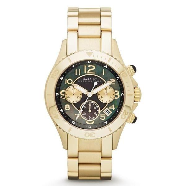 Marc Jacobs Women's MBM3253 Rock Chronograph Gold-Tone Stainless Steel Watch
