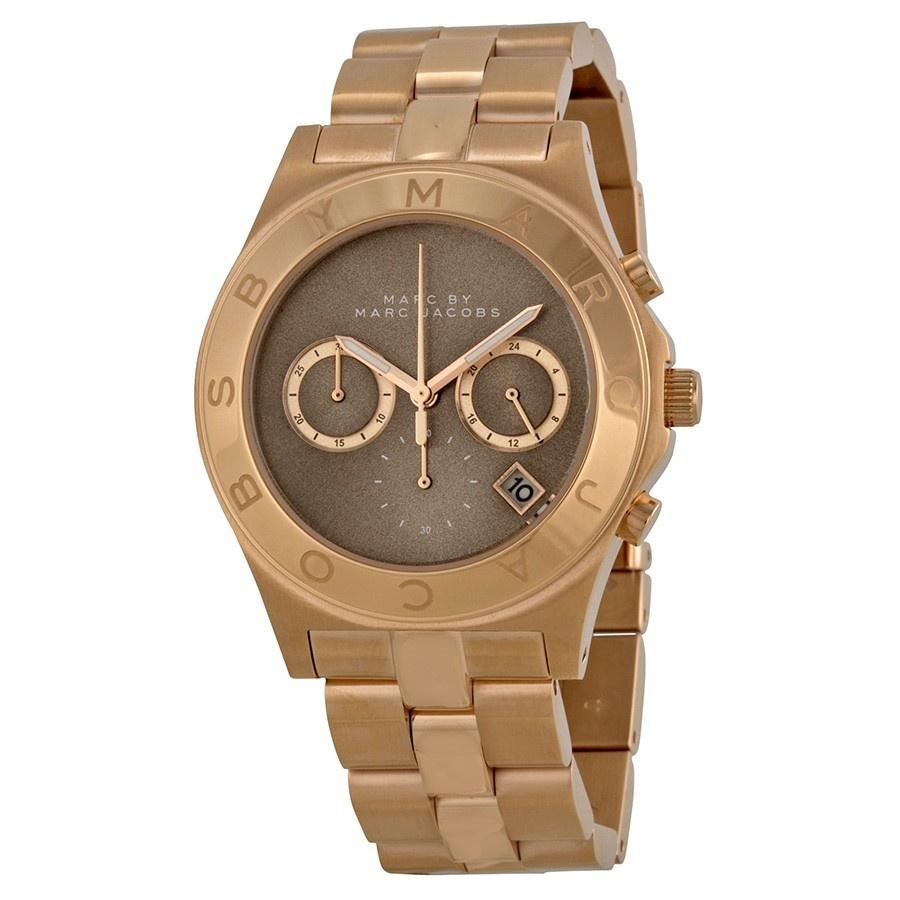 Marc Jacobs Women's MBM3308 Blade Chronograph Rose-Tone Stainless Steel Watch