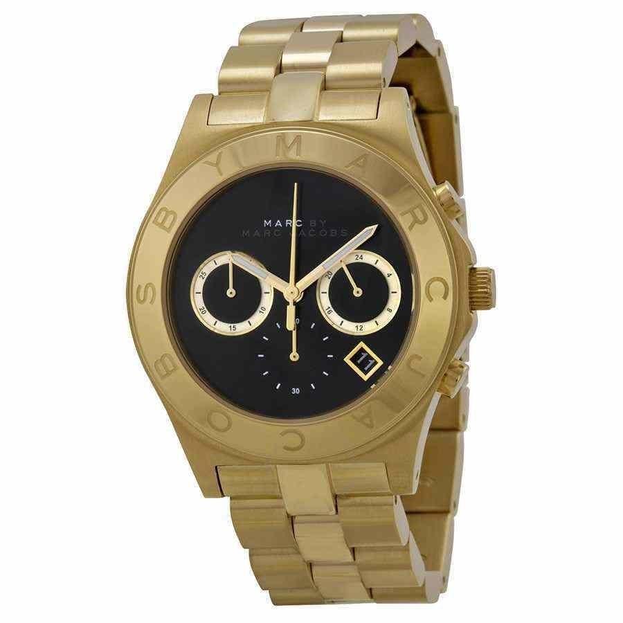 Marc Jacobs Women's MBM3309 Blade Chronograph Gold-Tone Stainless Steel Watch