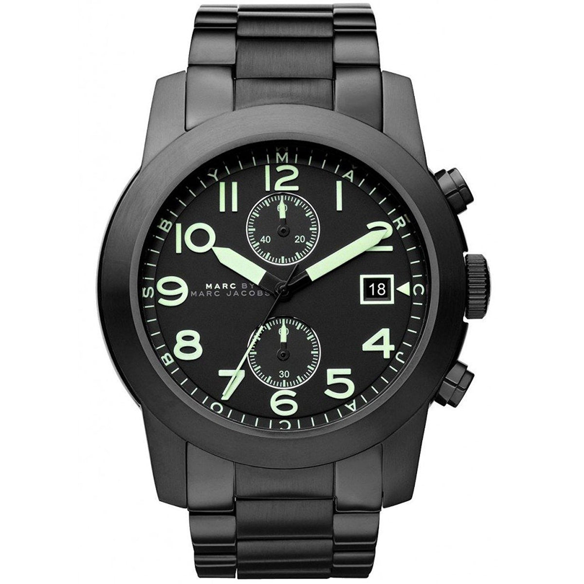 Marc Jacobs Men's MBM5032 Larry Chronograph Black Stainless Steel Watch