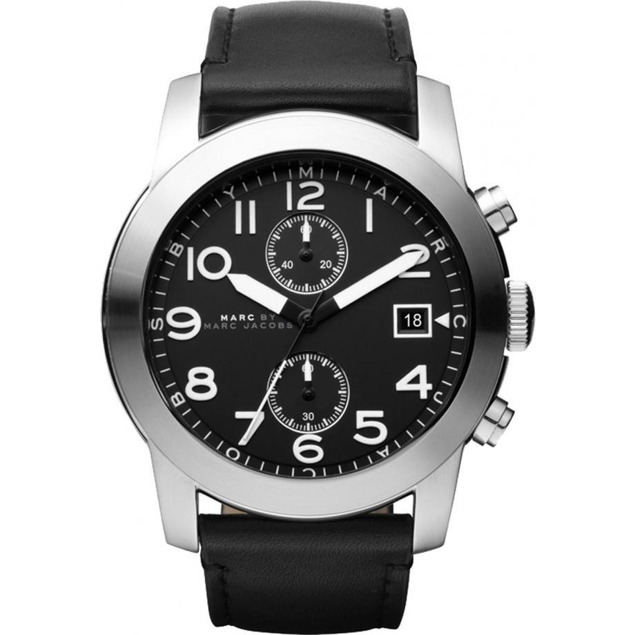 Marc Jacobs Men's MBM5033 Larry Chronograph Black Leather Watch