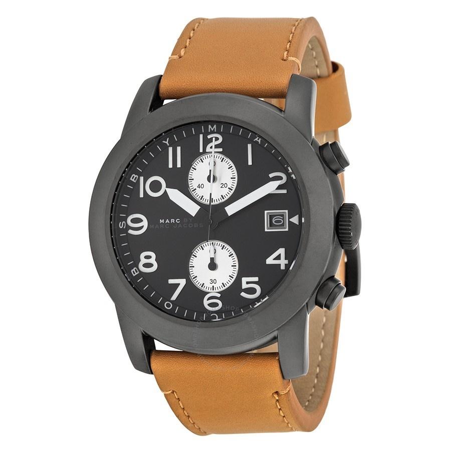 Marc Jacobs Women's MBM5053 Larry Chronograph Black Leather Watch