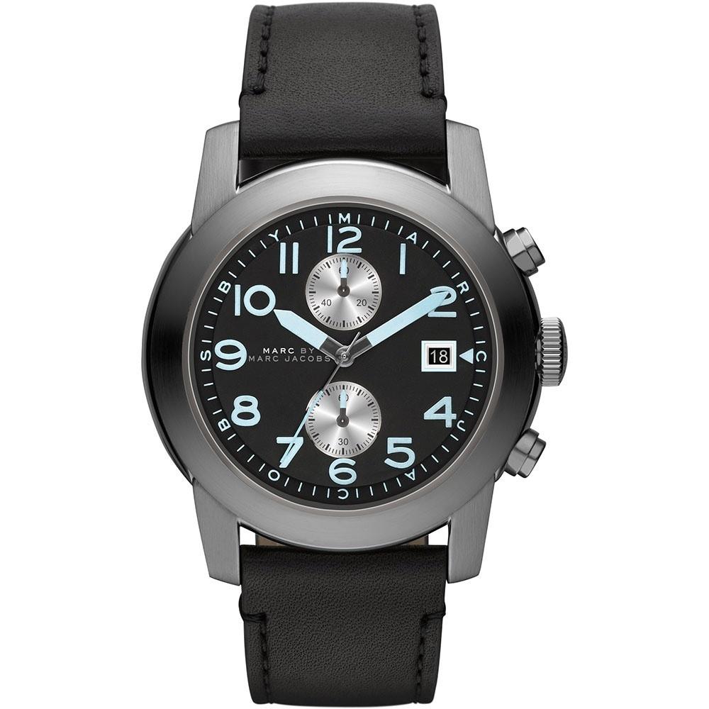 Marc Jacobs Men's MBM5054 Larry Chronograph Black Leather Watch