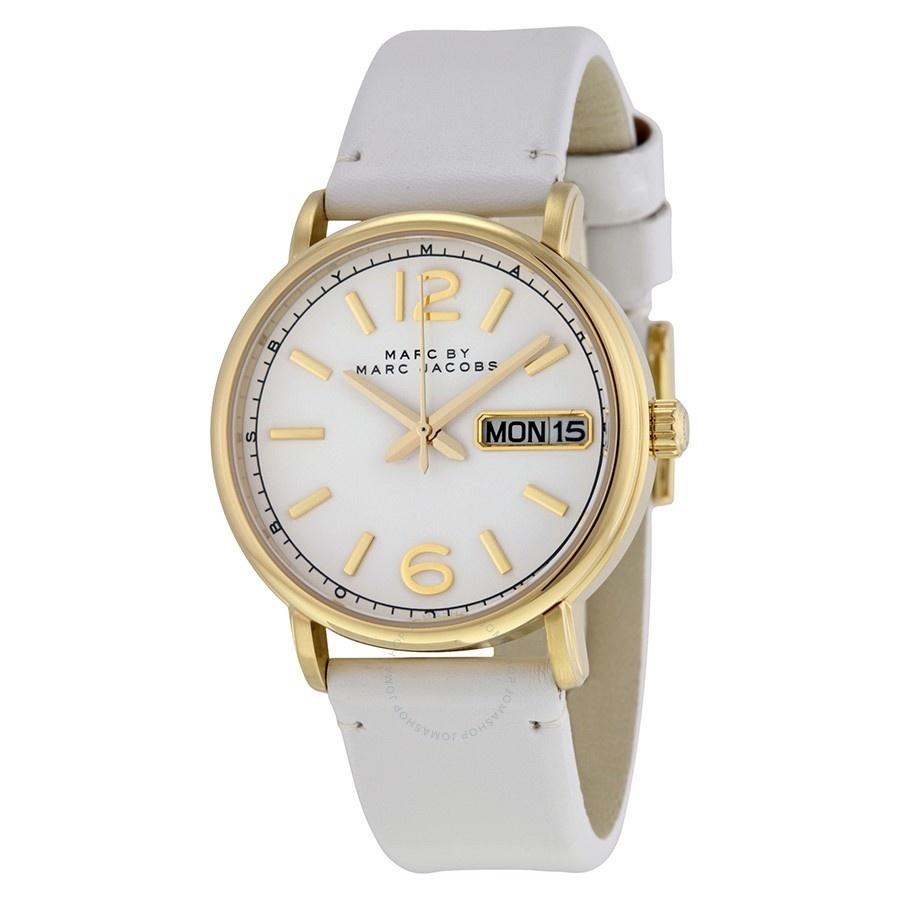 Marc Jacobs Women's MBM8653 Fergus White Leather Watch