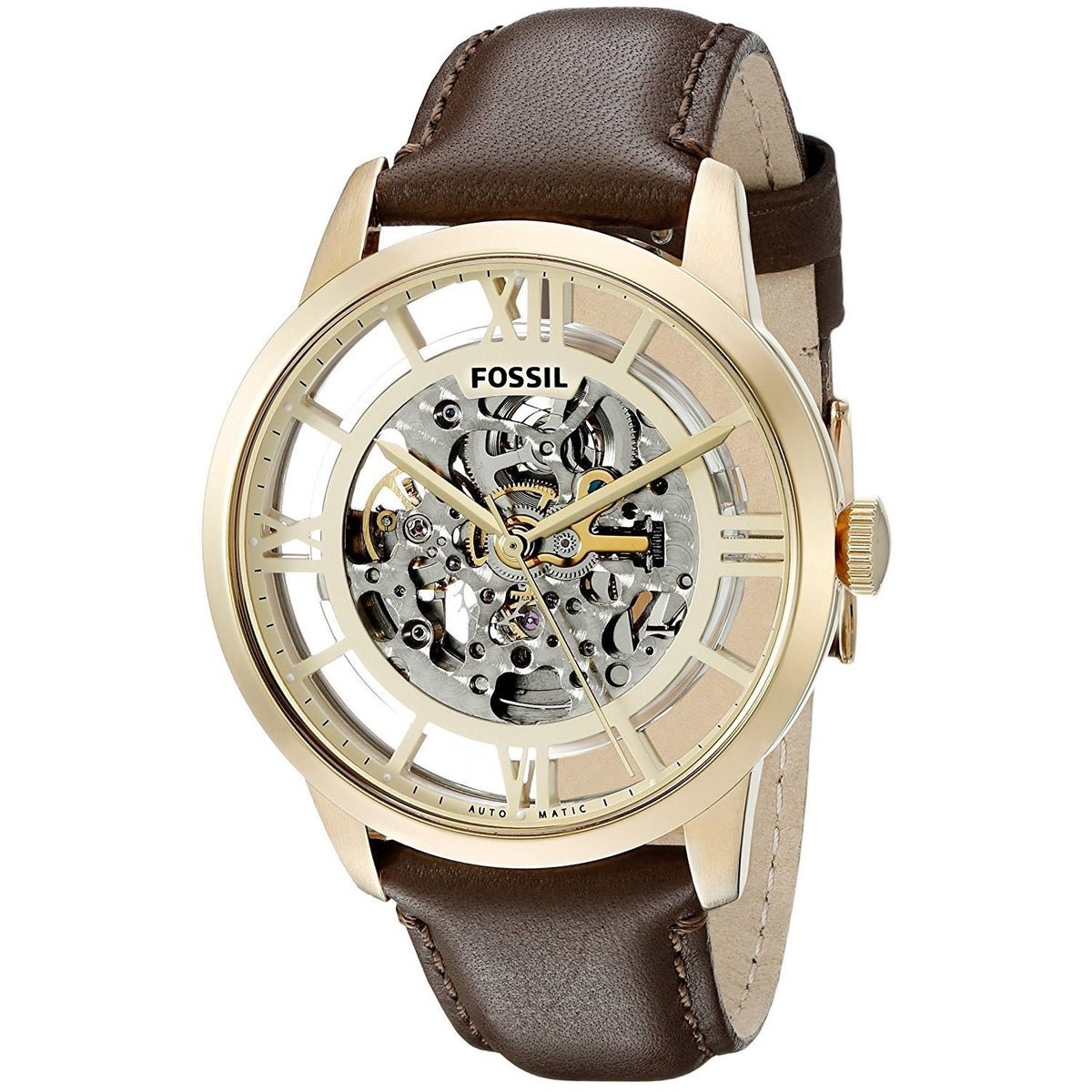 Fossil Men's ME3043 Townsman Automatic Brown Leather Watch