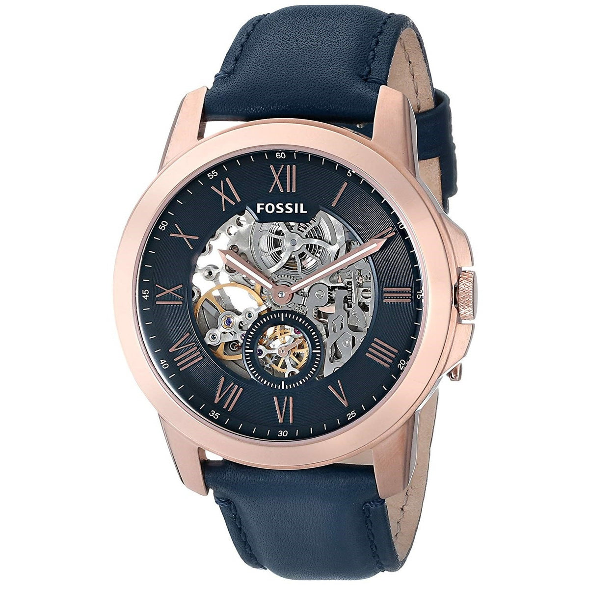Fossil Men's ME3054 Grant Automatic Blue Leather Watch