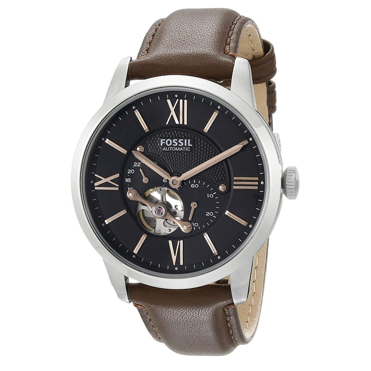 Fossil Men's ME3061 Townsman Automatic Brown Leather Watch