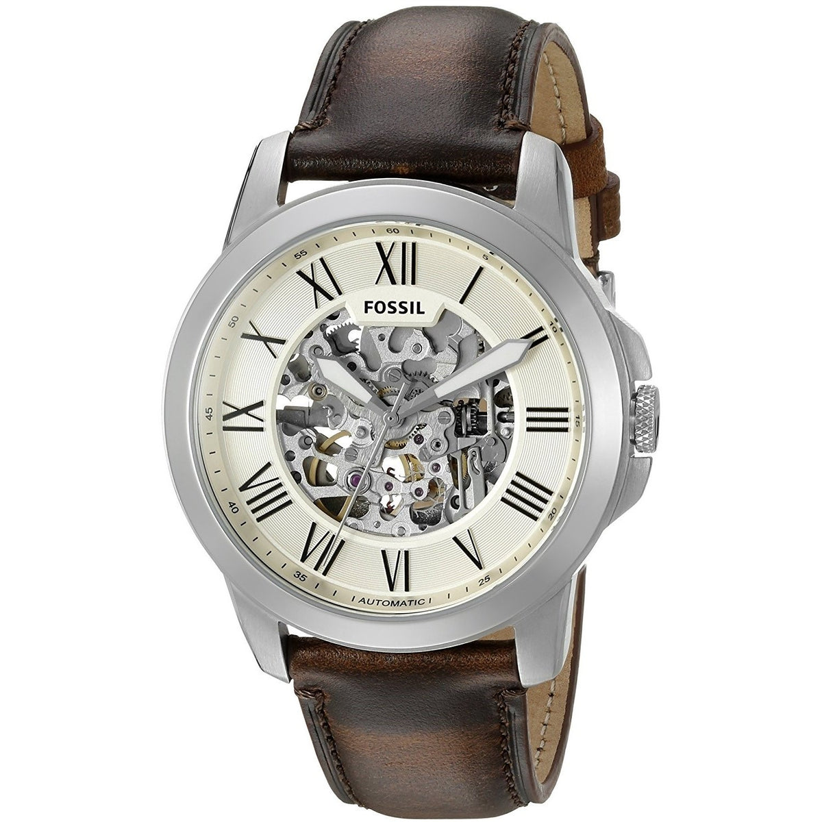 Fossil Men's ME3099 Townsman Automatic Brown Leather Watch