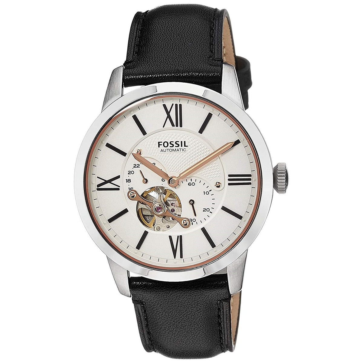 Fossil Men's ME3104 Townsman Automatic Black Leather Watch