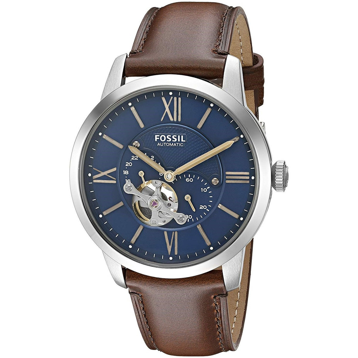 Fossil Men's ME3110 Townsman Automatic Brown Leather Watch