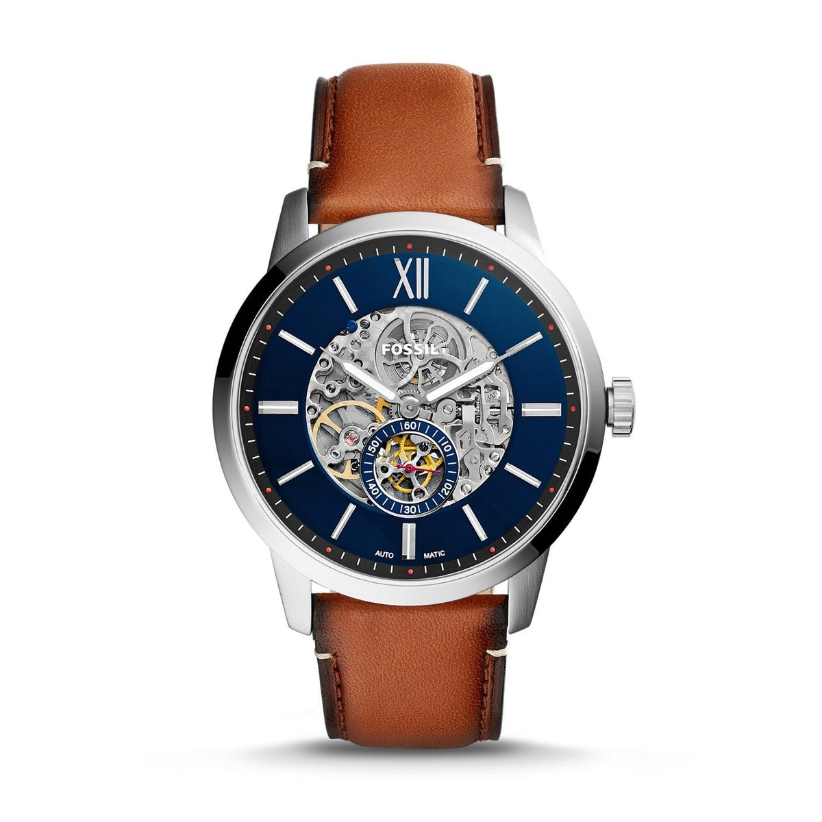 Fossil Men's ME3154 Townsman Automatic Brown Leather Watch