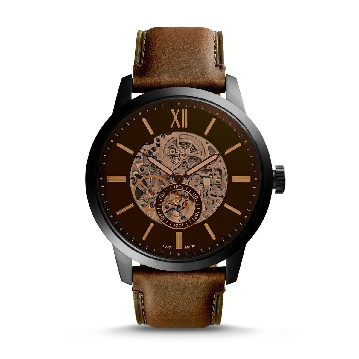 Fossil Men's ME3155 Townsman Automatic Brown Leather Watch