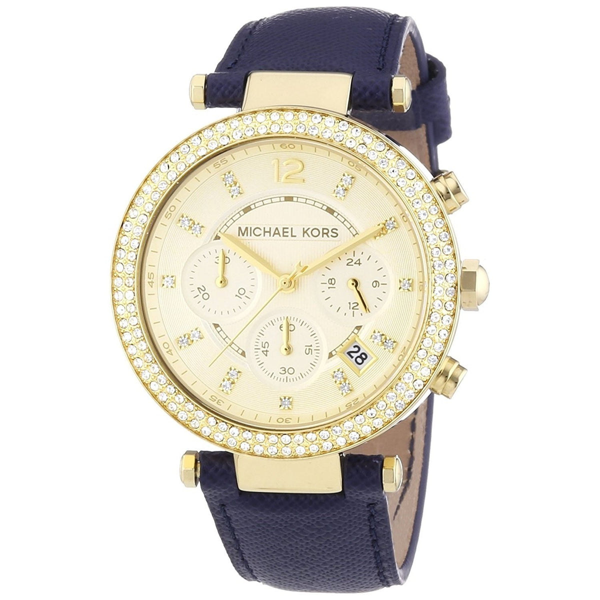 Michael Kors Men&#39;s MK2280 Parker Chronograph Crystal Blue Stainless Steel Watch