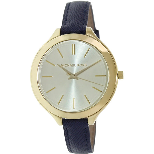 Michael Kors Women's MK2285 Slim Runway Blue Leather Watch