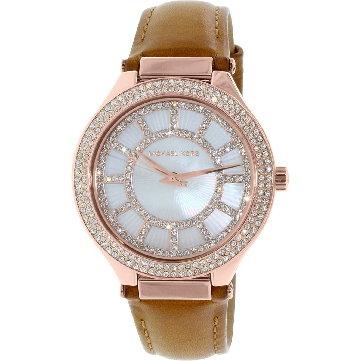 Michael Kors Women's MK2421 Kerry Crystal Brown Leather Watch