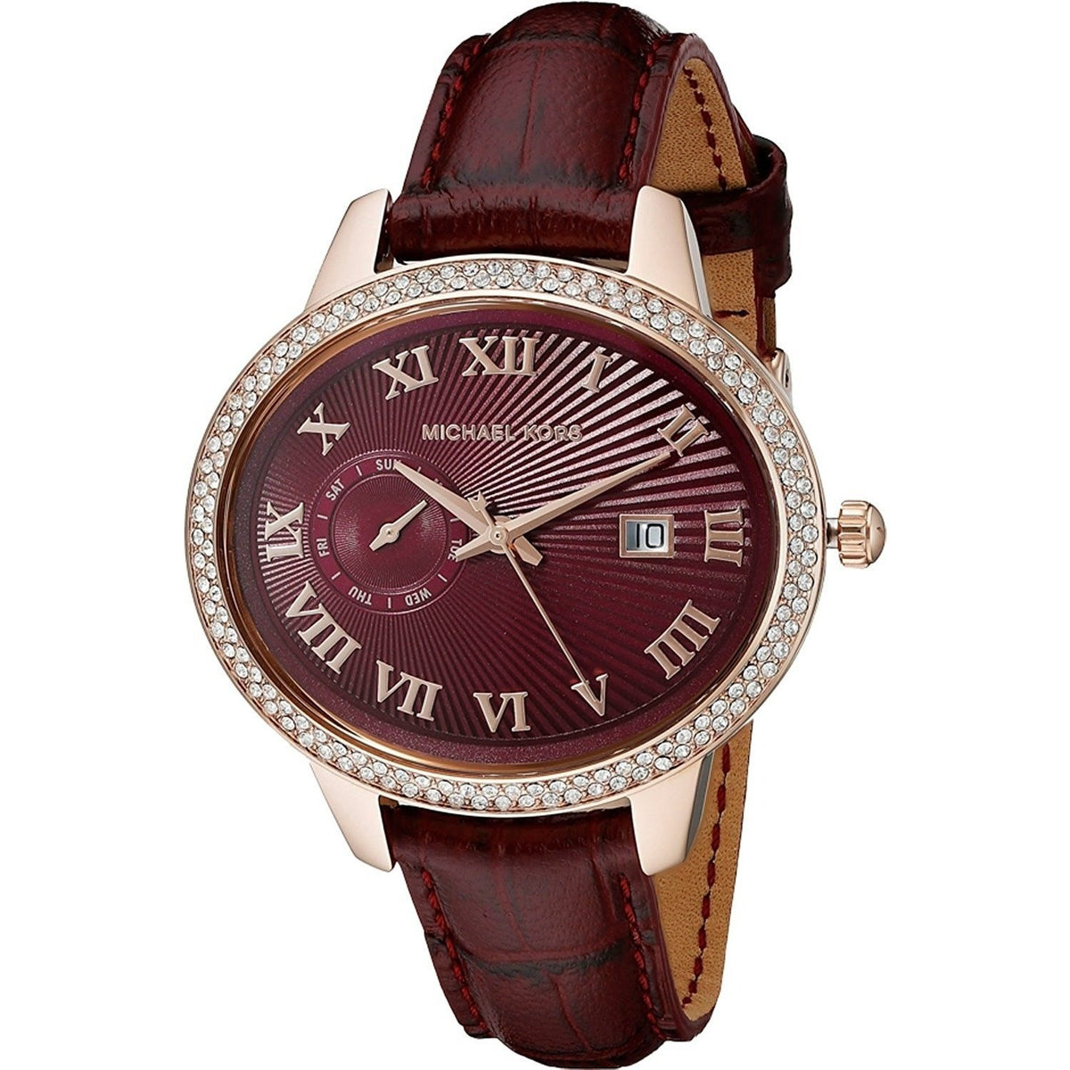 Michael Kors Women&#39;s MK2430 Whitley Crystal Red Leather Watch
