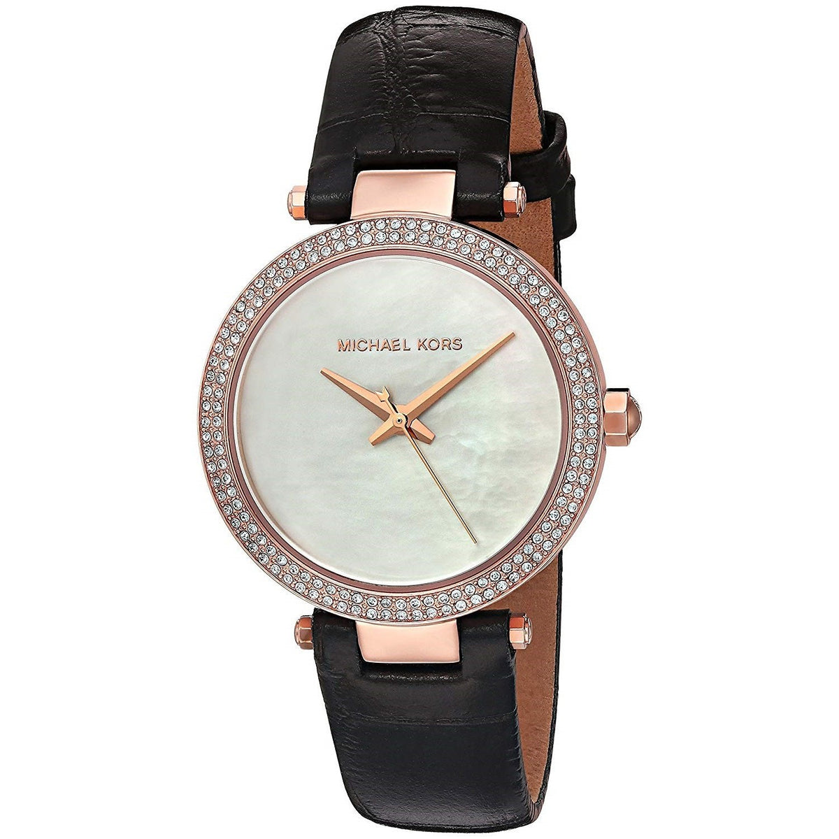 Michael Kors Women's MK2591 Mini Parker Crystal Black Leather Watch