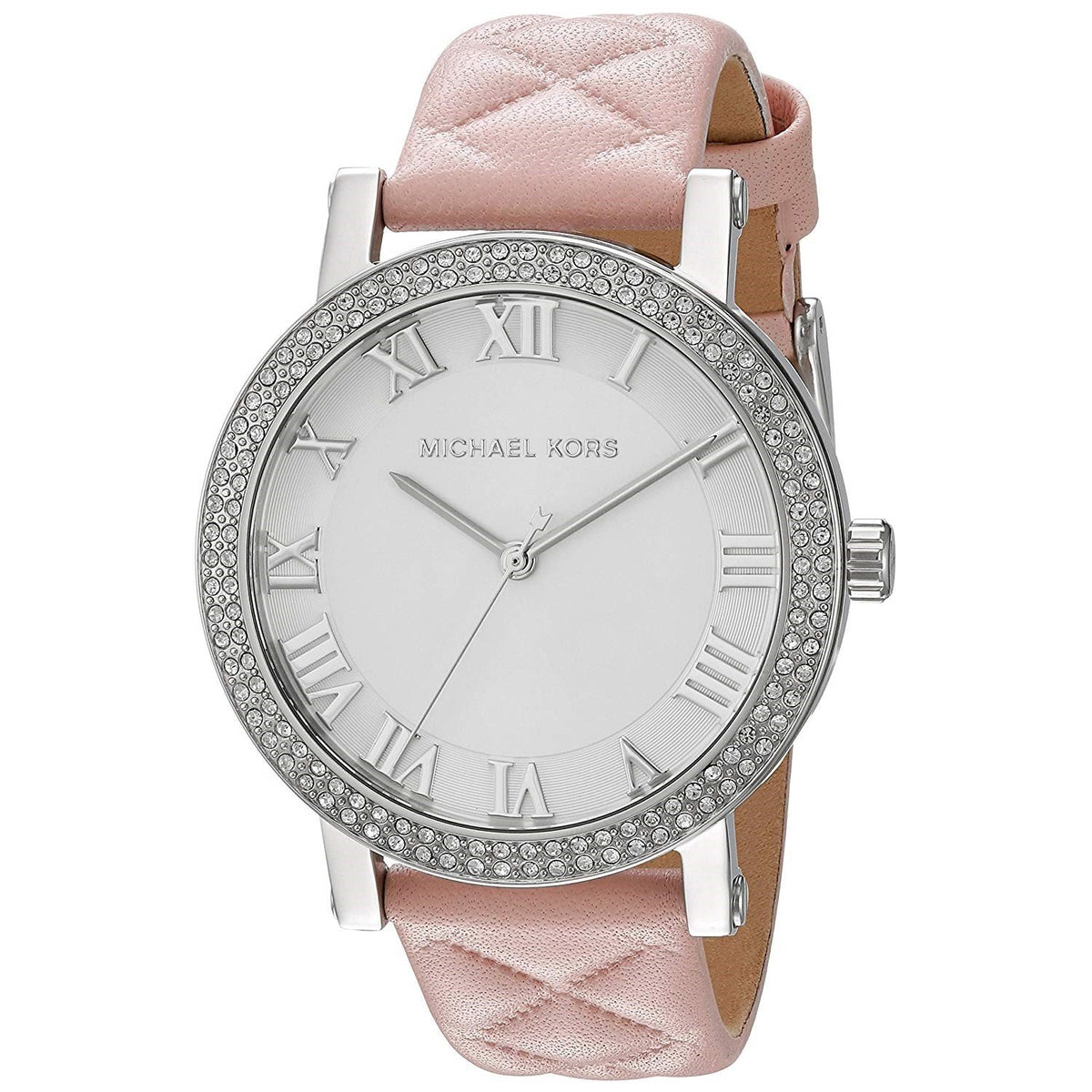 Michael Kors Women's MK2617 Norie Quilted Crystal Pink Leather Watch