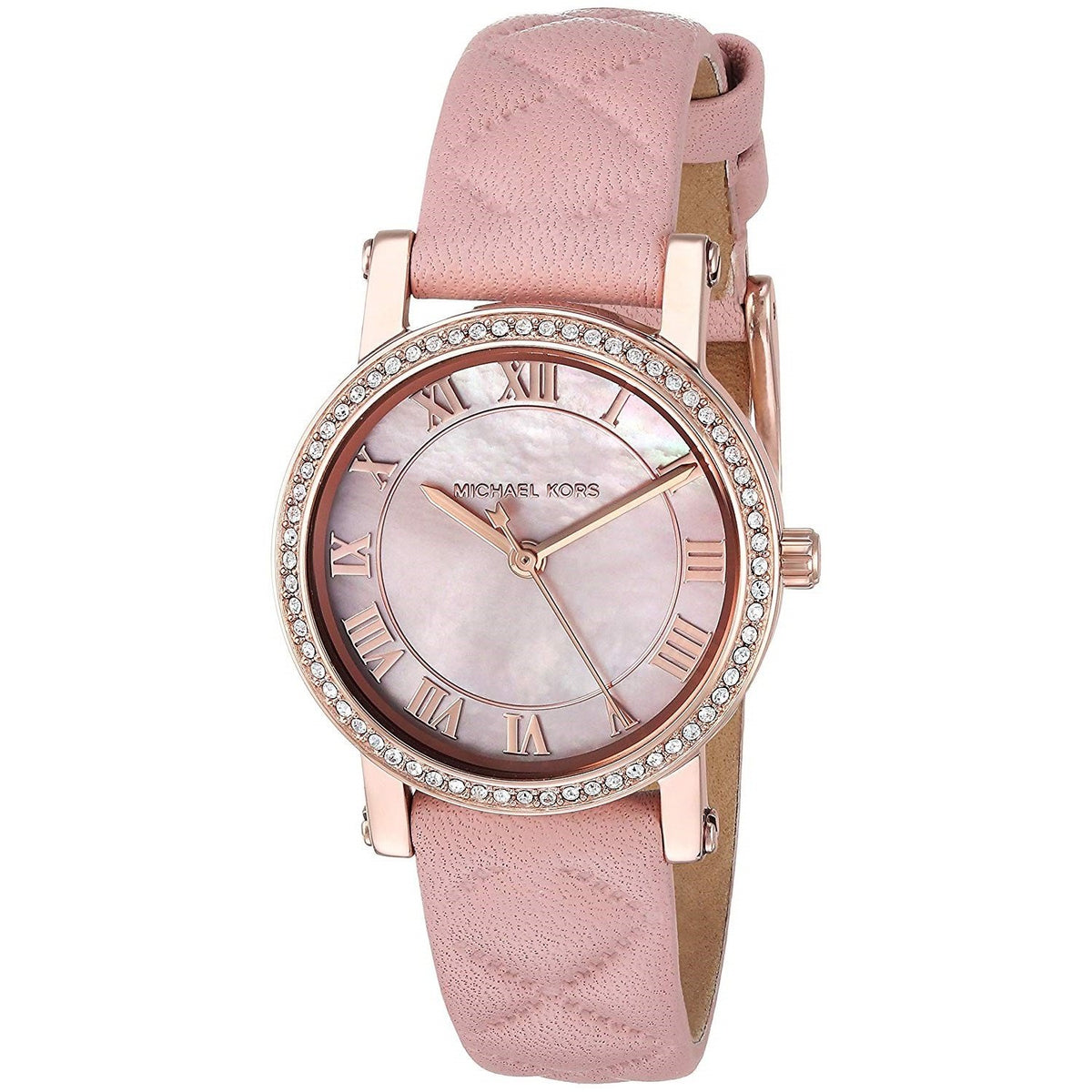 Michael Kors Women's MK2683 Petite Norie Crystal Blush Leather Watch