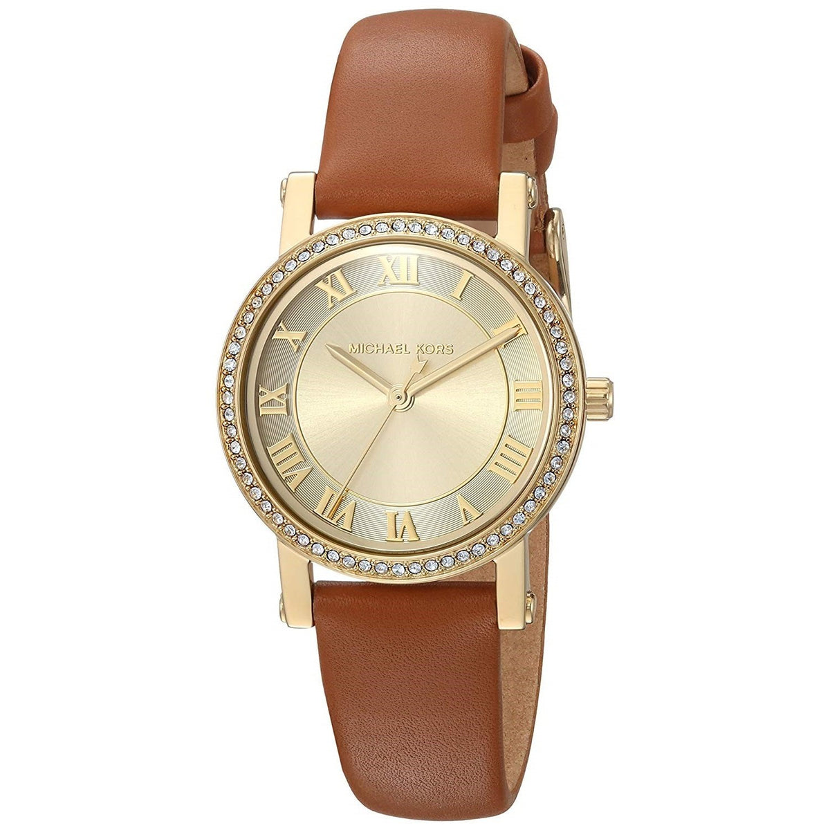 Michael Kors Women's MK2697 Norie Crystal Brown Leather Watch