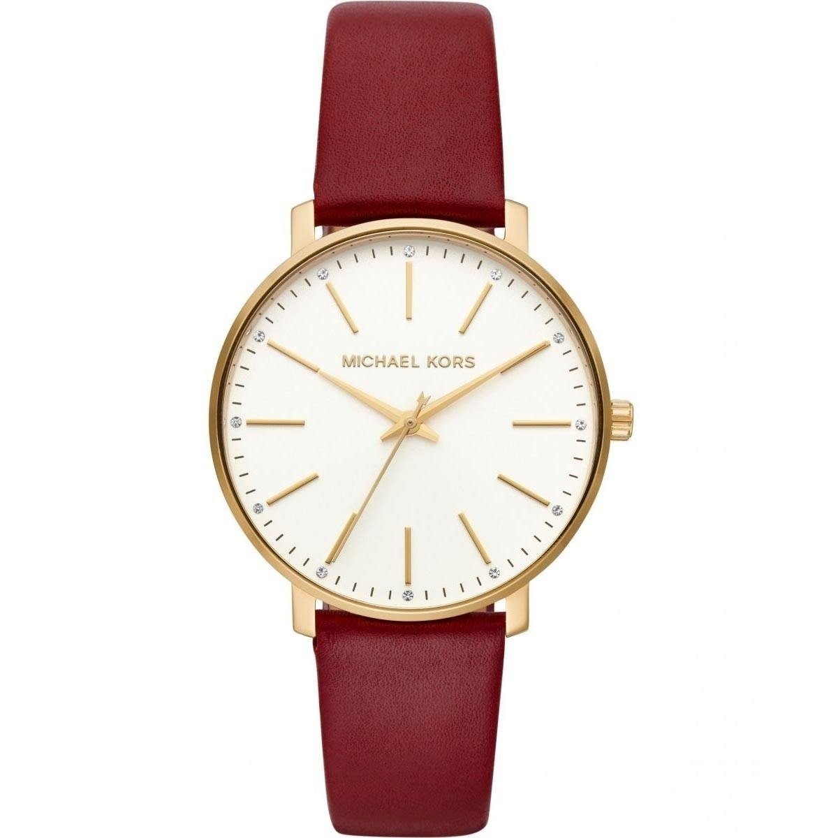 Michael Kors Women&#39;s MK2749 Pyper Crystal Red Leather Watch
