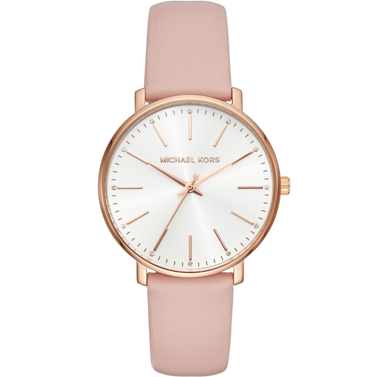 Michael Kors Women's MK2775 Pyper Crystal Pink Leather Watch