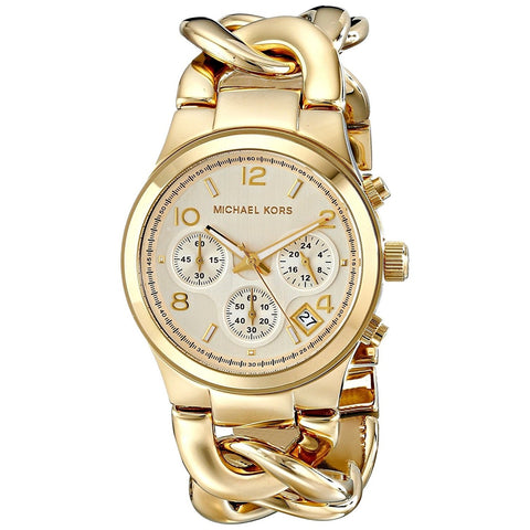 Michael Kors Women's MK3131 Runway Chronograph Gold-tone Stainless Steel Watch
