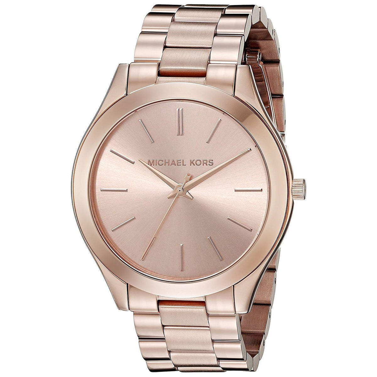 Michael Kors Women&#39;s MK3197 Slim Runway Rose-Tone Stainless Steel Watch