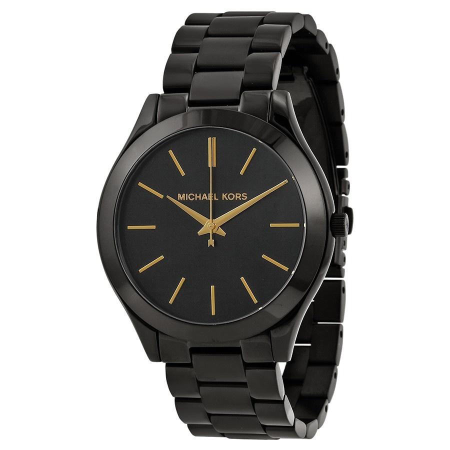 Michael Kors Women&#39;s MK3221 Slim Black Stainless Steel Watch