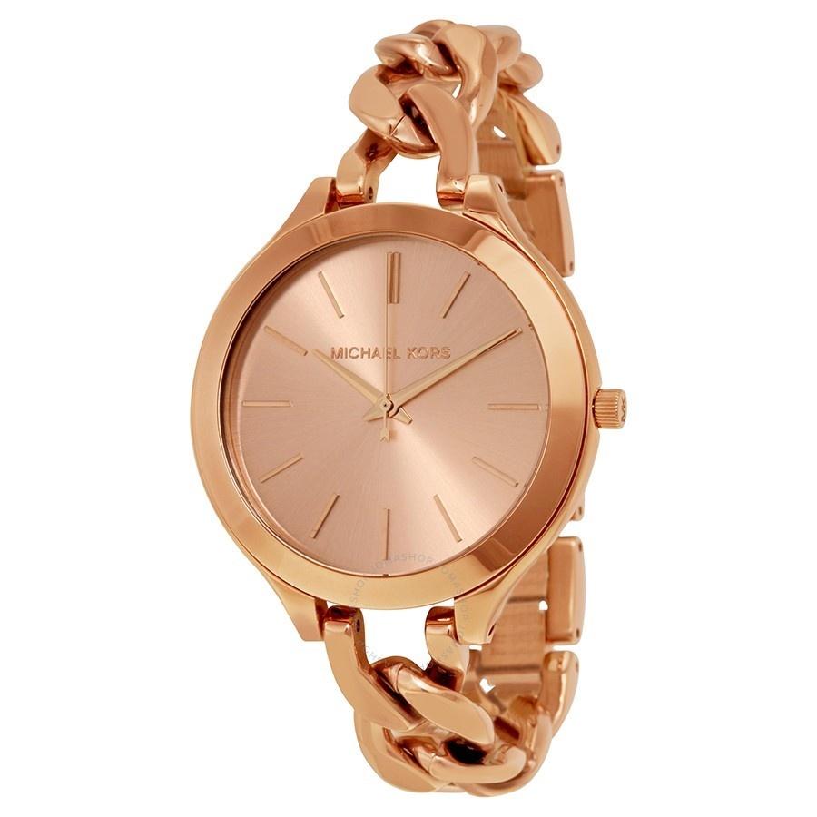 Michael Kors Women's MK3223 Slim Runway Rose-Tone Stainless Steel Watch