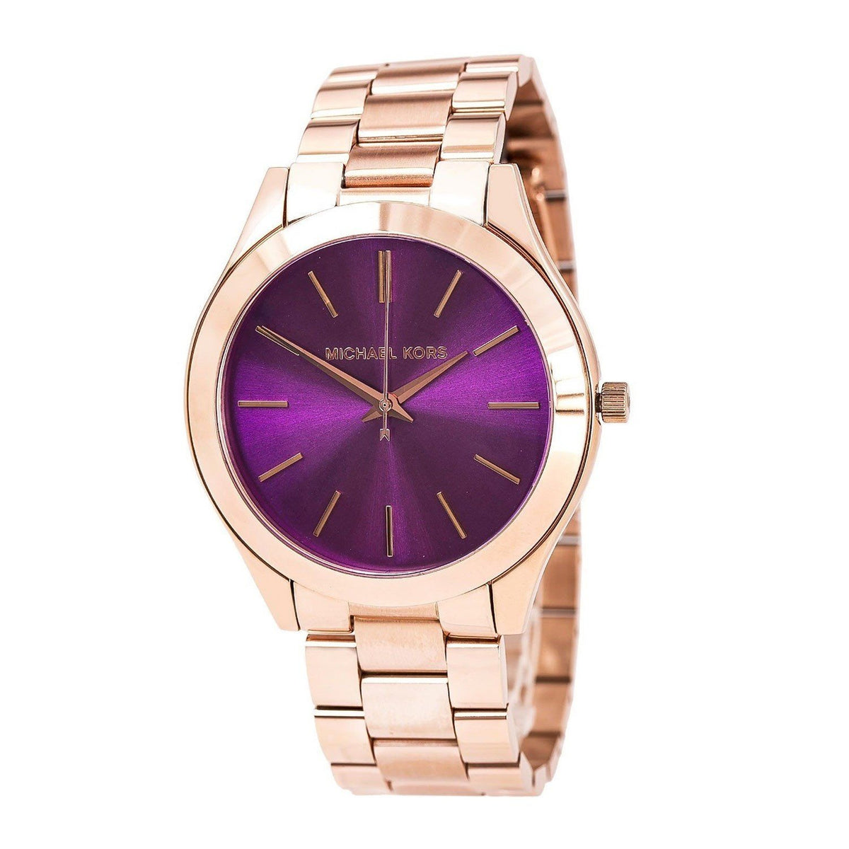 Michael Kors Women&#39;s MK3293 Slim Runway Rose-Tone Stainless Steel Watch