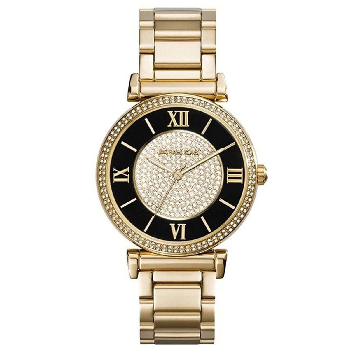 Michael Kors Women&#39;s MK3338 Caitlin Crystal Gold-Tone Stainless Steel Watch