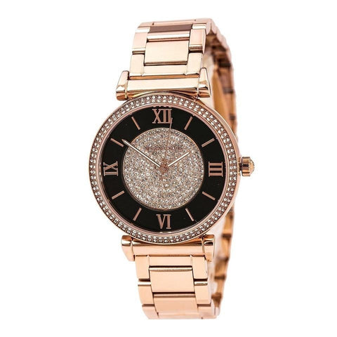 Michael Kors Women's MK3339 Caitlin Crystal Rose-Tone Stainless Steel Watch