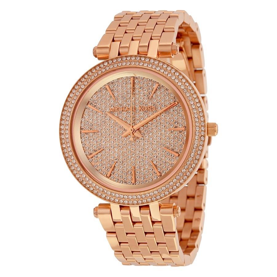 Michael Kors Women's MK3439 Darci Crystal Rose-Tone Stainless Steel Watch