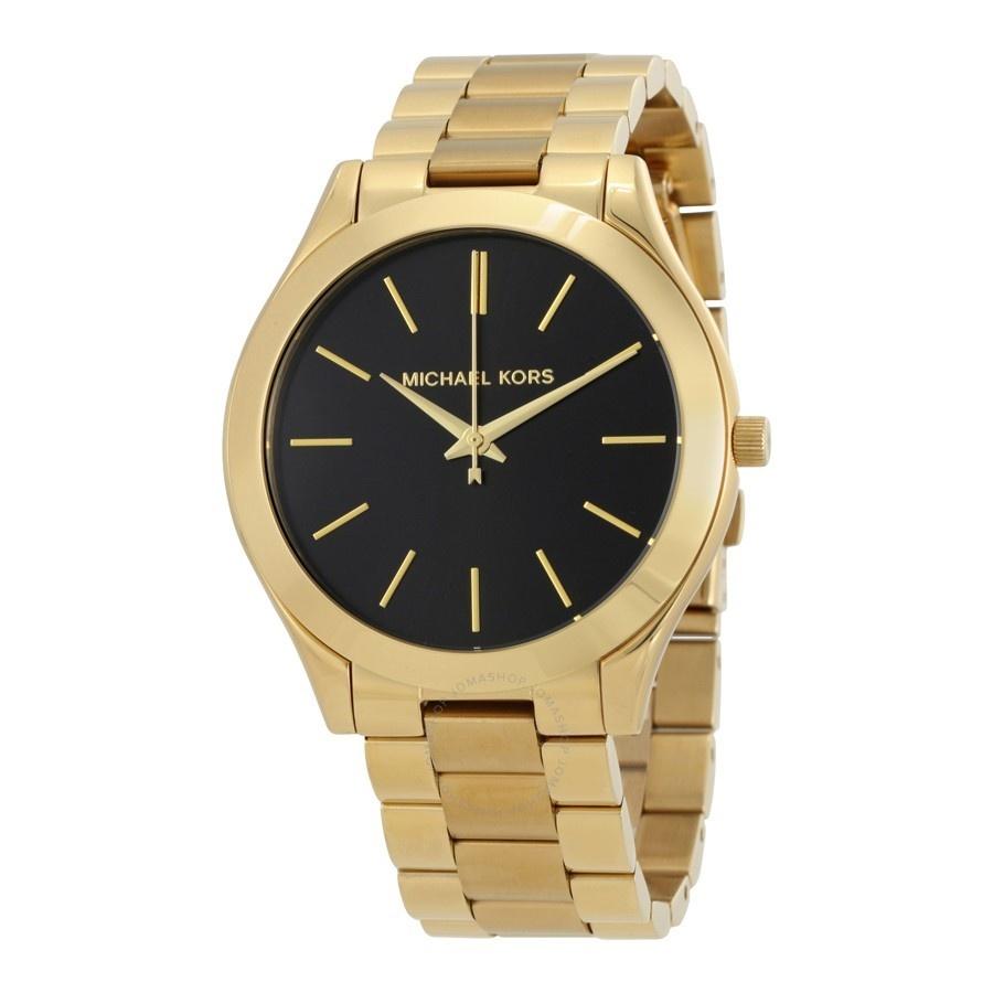 Michael Kors Women&#39;s MK3478 Slim Runway Gold-tone Stainless Steel Watch