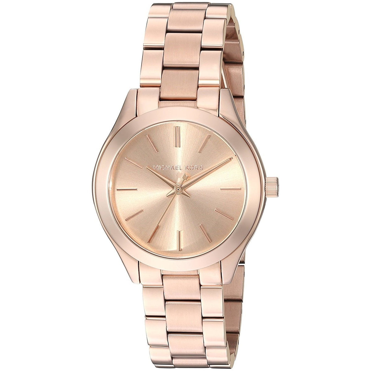 Michael Kors Women&#39;s MK3513 Mini Slim Runway Rose-Tone Stainless Steel Watch