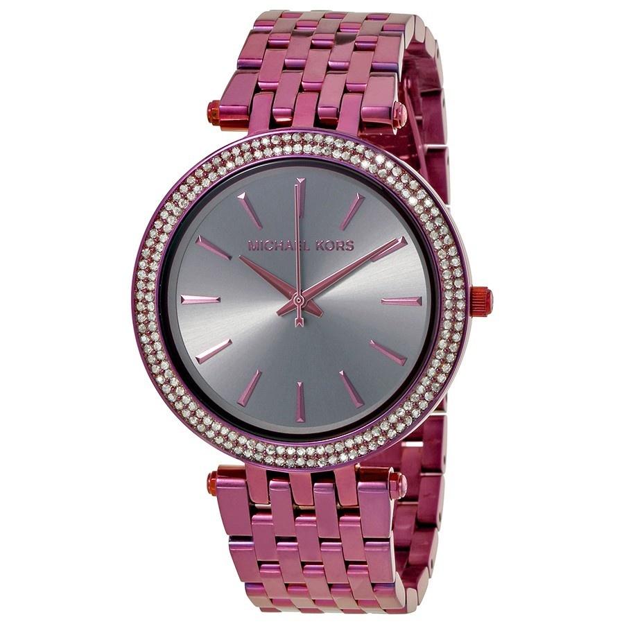 Michael Kors Women&#39;s MK3554 Darci Crystal Purple Stainless Steel Watch