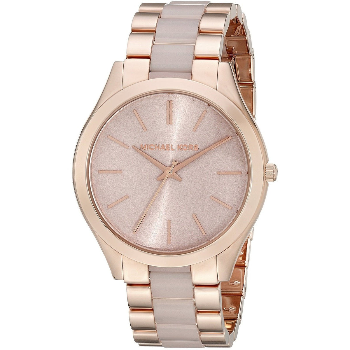 Michael Kors Women&#39;s MK4294 Slim Runway Rose-Tone Stainless Steel Watch