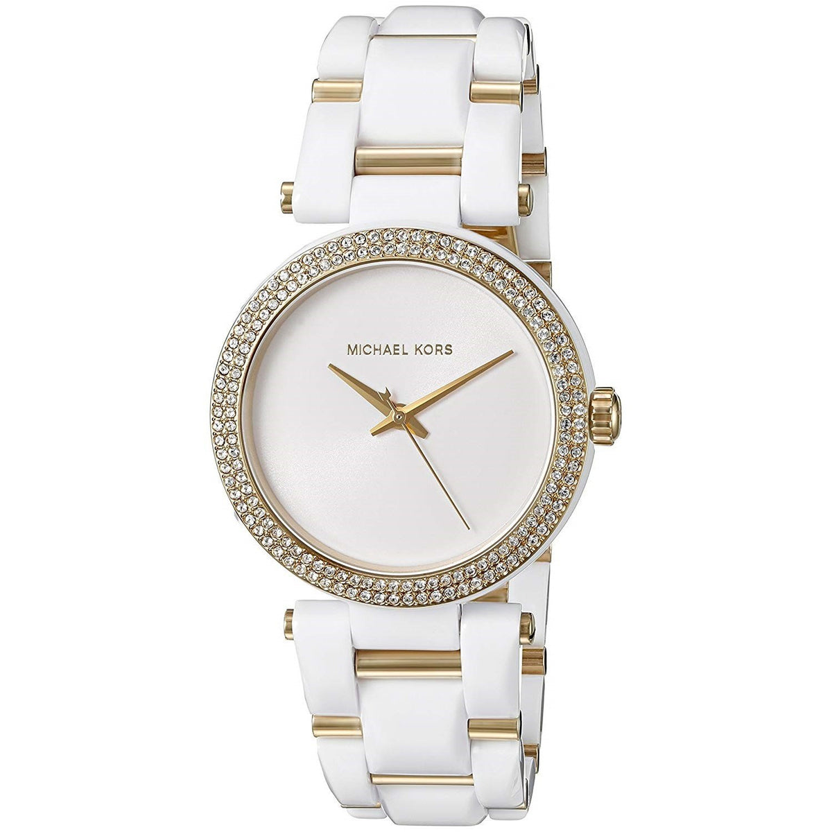 Michael Kors Women's MK4315 Delray Crystal White Acetate Watch